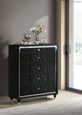 Lorient Black 5-drawer LED Chest of Drawers by Coaster at Eve Furniture