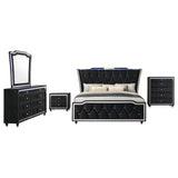 Lorient Black 5-Piece Eastern King Bedroom Set by Coaster at Eve Furniture