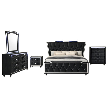 Lorient Black 5-Piece Eastern King Bedroom Set by Coaster at Eve Furniture