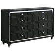 Lorient Black 8-drawer LED Bedroom Dresser Cabinet by Coaster at Eve Furniture