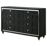 Lorient Black 8-drawer LED Bedroom Dresser Cabinet by Coaster at Eve Furniture