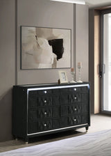 Lorient Black 8-drawer LED Bedroom Dresser Cabinet by Coaster at Eve Furniture