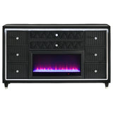 Lorient Black 8-drawer LED Bedroom Flame Box Dresser by Coaster at Eve Furniture