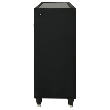 Lorient Black 8-drawer LED Bedroom Flame Box Dresser by Coaster at Eve Furniture