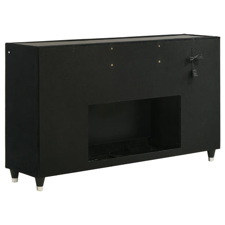 Lorient Black 8-drawer LED Bedroom Flame Box Dresser by Coaster at Eve Furniture