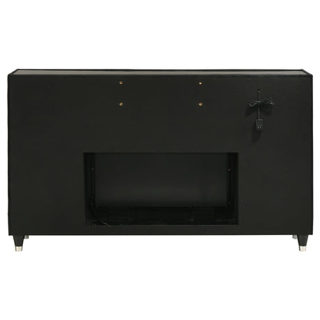 Lorient Black 8-drawer LED Bedroom Flame Box Dresser by Coaster at Eve Furniture