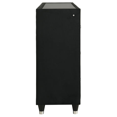 Lorient Black 8-drawer LED Bedroom Flame Box Dresser by Coaster at Eve Furniture
