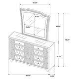 Lorient Black 8-drawer LED Dresser with Mirror by Coaster at Eve Furniture