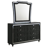 Lorient Black 8-drawer LED Dresser with Mirror by Coaster at Eve Furniture