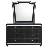 Lorient Black 8-drawer LED Dresser with Mirror by Coaster at Eve Furniture