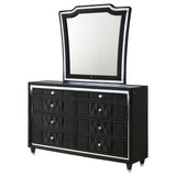 Lorient Black 8-drawer LED Dresser with Mirror by Coaster at Eve Furniture