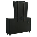Lorient Black 8-drawer LED Dresser with Mirror by Coaster at Eve Furniture