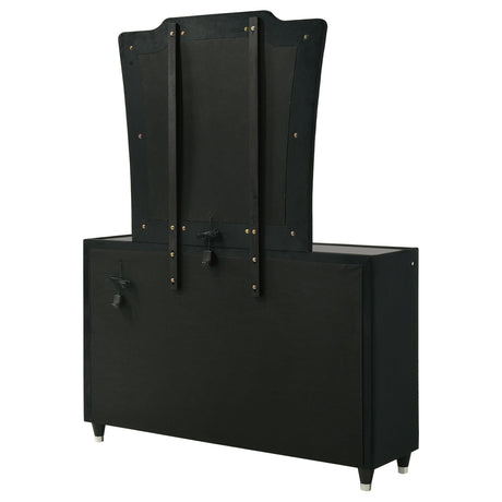 Lorient Black 8-drawer LED Dresser with Mirror by Coaster at Eve Furniture