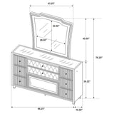 Lorient Black 8-drawer LED Flame Box Dresser and Mirror by Coaster at Eve Furniture