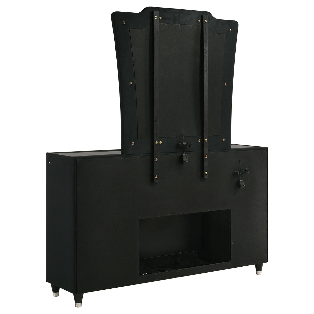 Lorient Black 8-drawer LED Flame Box Dresser and Mirror by Coaster at Eve Furniture