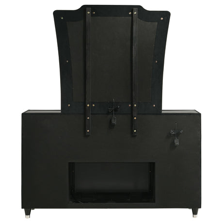 Lorient Black 8-drawer LED Flame Box Dresser and Mirror by Coaster at Eve Furniture
