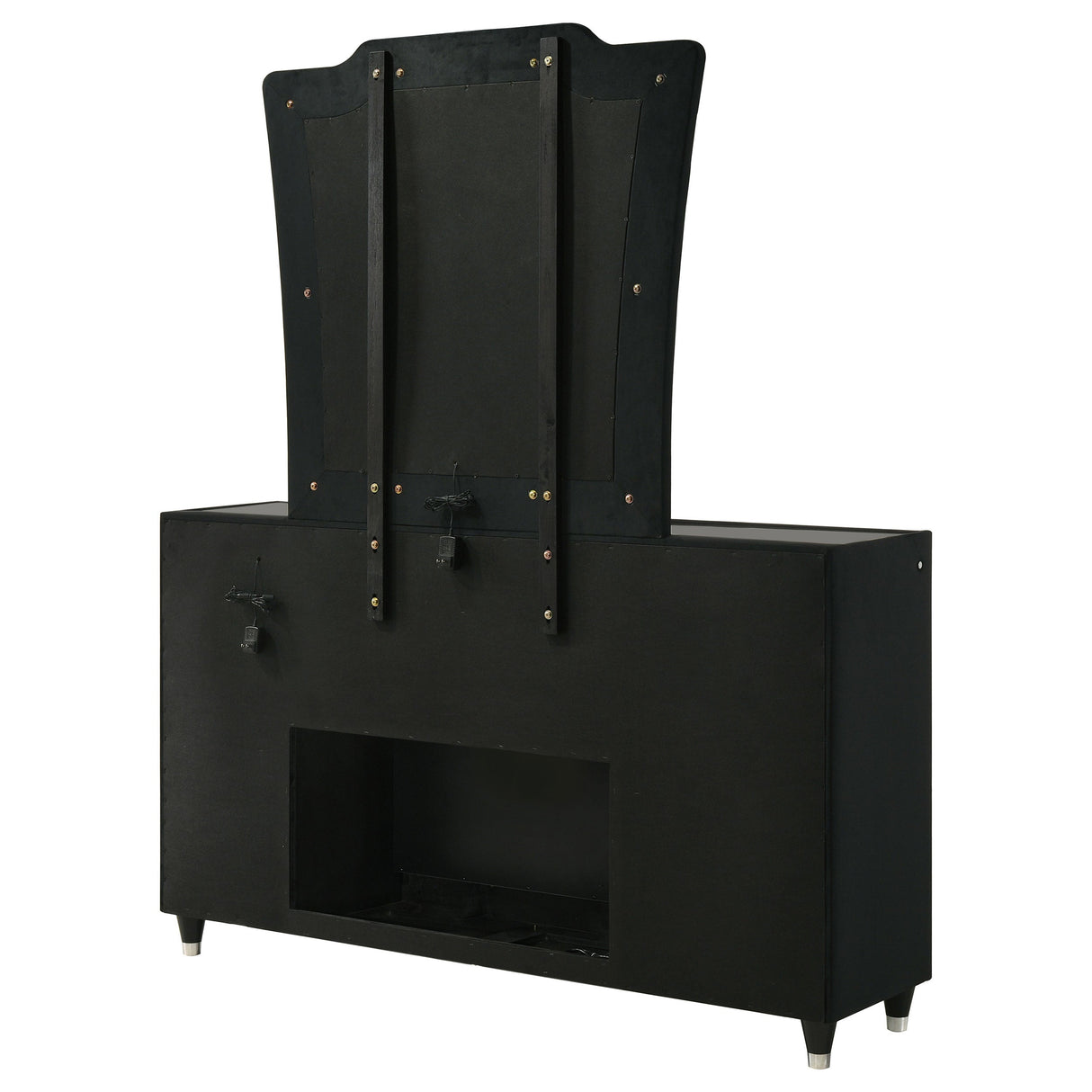 Lorient Black 8-drawer LED Flame Box Dresser and Mirror by Coaster at Eve Furniture
