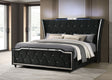 Lorient Black California King LED Upholstered Bed by Coaster at Eve Furniture