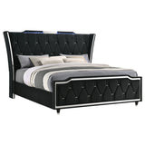 Lorient Black Eastern King LED Upholstered Bed by Coaster at Eve Furniture