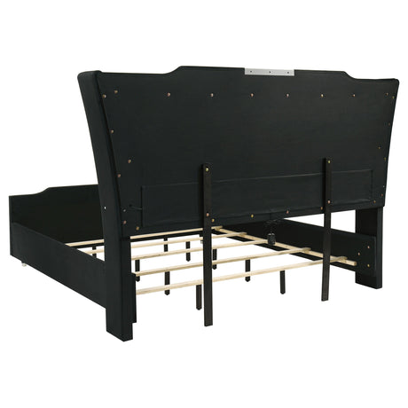 Lorient Black Eastern King LED Upholstered Bed by Coaster at Eve Furniture