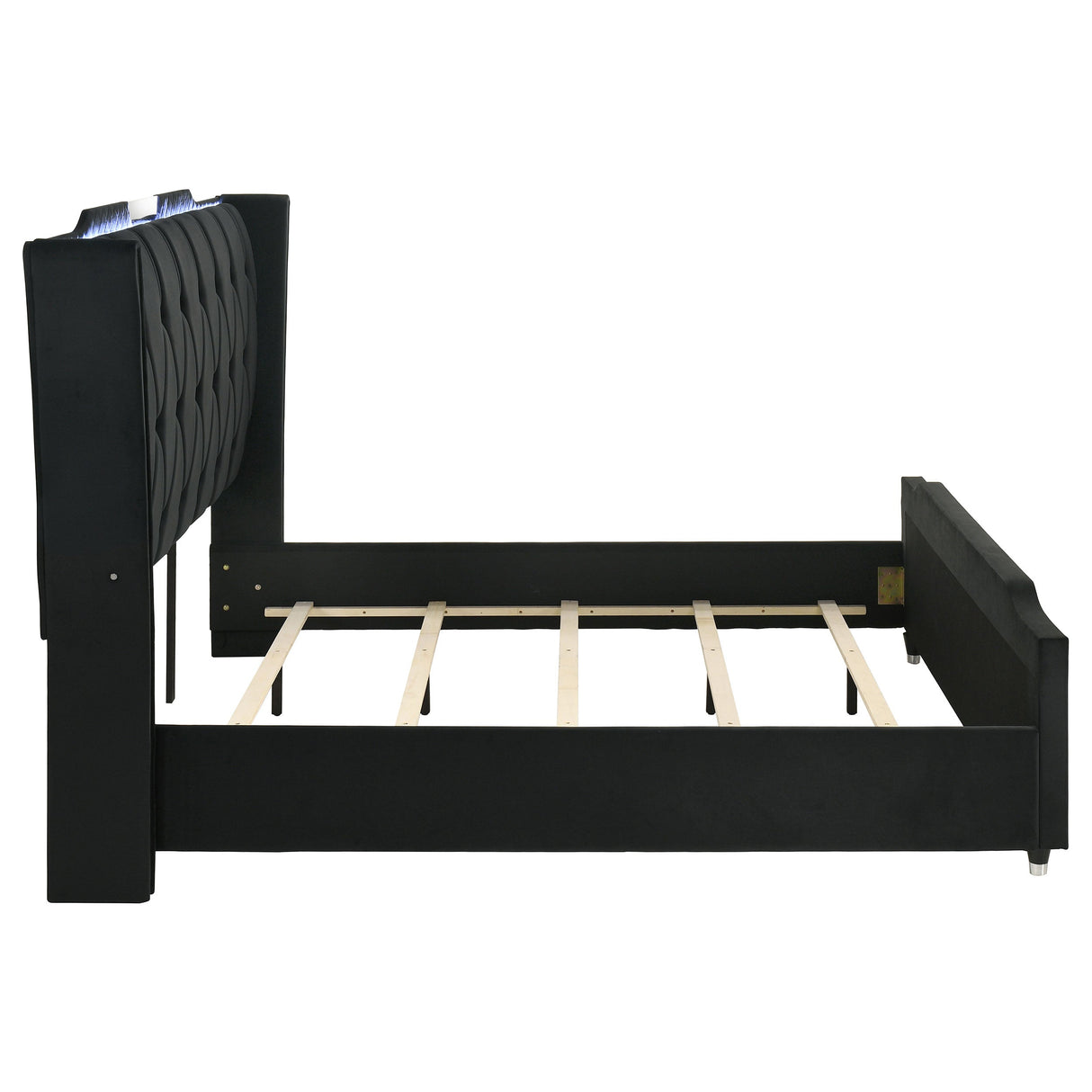Lorient Black Eastern King LED Upholstered Bed by Coaster at Eve Furniture