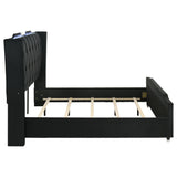 Lorient Black Eastern King LED Upholstered Bed by Coaster at Eve Furniture