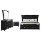 Lorient Black/Silver 4-Piece Queen Bedroom Set by Coaster at Eve Furniture