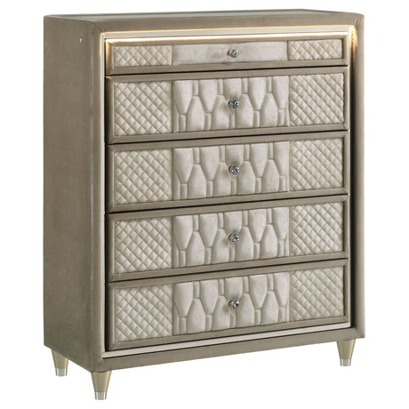 Lorient Ivory and Camel 5-Piece California King Bedroom Set by Coaster at Eve Furniture