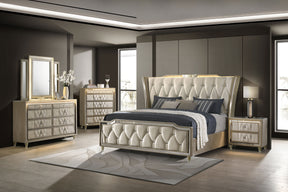 Lorient Ivory and Camel 5-Piece California King Bedroom Set by Coaster at Eve Furniture