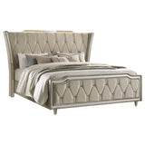 Lorient Ivory and Camel California King LED Upholstered Bed by Coaster at Eve Furniture