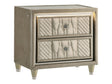 Lorient Ivory/Camel 2-drawer LED Nightstand with USB by Coaster at Eve Furniture