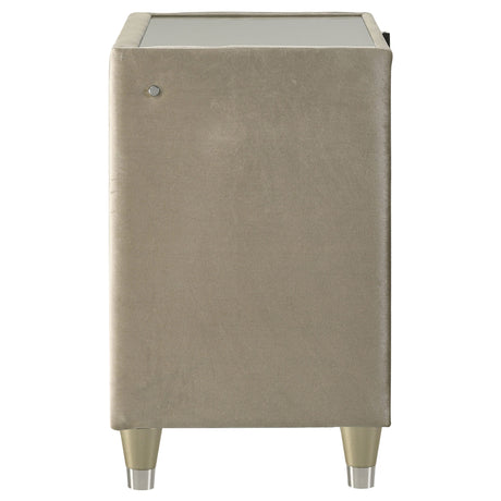 Lorient Ivory/Camel 2-drawer LED Nightstand with USB by Coaster at Eve Furniture