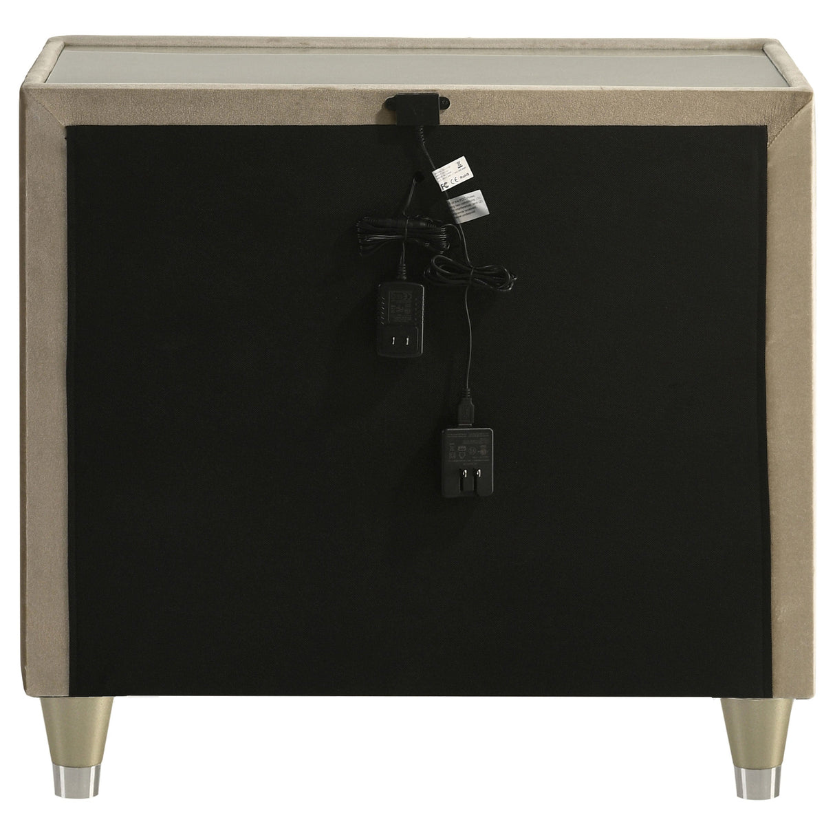 Lorient Ivory/Camel 2-drawer LED Nightstand with USB by Coaster at Eve Furniture