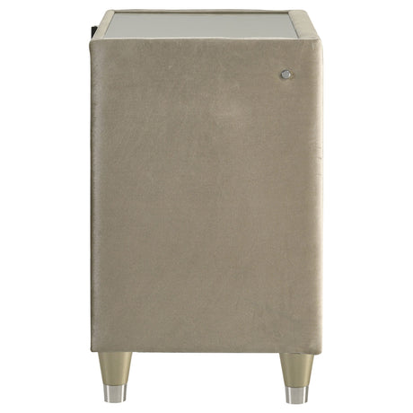 Lorient Ivory/Camel 2-drawer LED Nightstand with USB by Coaster at Eve Furniture