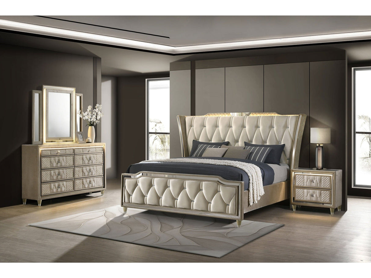 Lorient Ivory/Camel 4-piece Queen Bedroom Set by Coaster at Eve Furniture