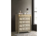 Lorient Ivory/Camel 5-drawer LED Chest of Drawers by Coaster at Eve Furniture