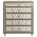 Lorient Ivory/Camel 5-drawer LED Chest of Drawers by Coaster at Eve Furniture