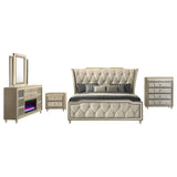 Lorient Ivory/Camel 5-piece Eastern King Bedroom Set by Coaster at Eve Furniture