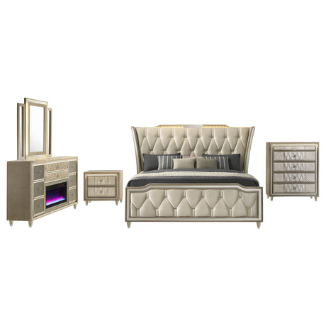 Lorient Ivory/Camel 5-Piece Queen Storage Bedroom Set by Coaster at Eve Furniture