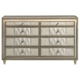 Lorient Ivory/Camel 8-drawer LED Bedroom Dresser Cabinet by Coaster at Eve Furniture