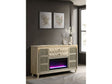 Lorient Ivory/Camel 8-drawer LED Bedroom Flame Box Dresser by Coaster at Eve Furniture