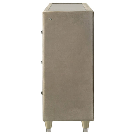 Lorient Ivory/Camel 8-drawer LED Bedroom Flame Box Dresser by Coaster at Eve Furniture