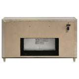 Lorient Ivory/Camel 8-drawer LED Bedroom Flame Box Dresser by Coaster at Eve Furniture