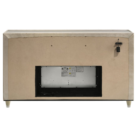 Lorient Ivory/Camel 8-drawer LED Bedroom Flame Box Dresser by Coaster at Eve Furniture