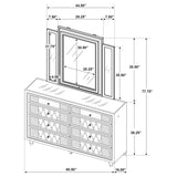 Lorient Ivory/Camel 8-drawer LED Dresser with Mirror by Coaster at Eve Furniture