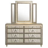 Lorient Ivory/Camel 8-drawer LED Dresser with Mirror by Coaster at Eve Furniture