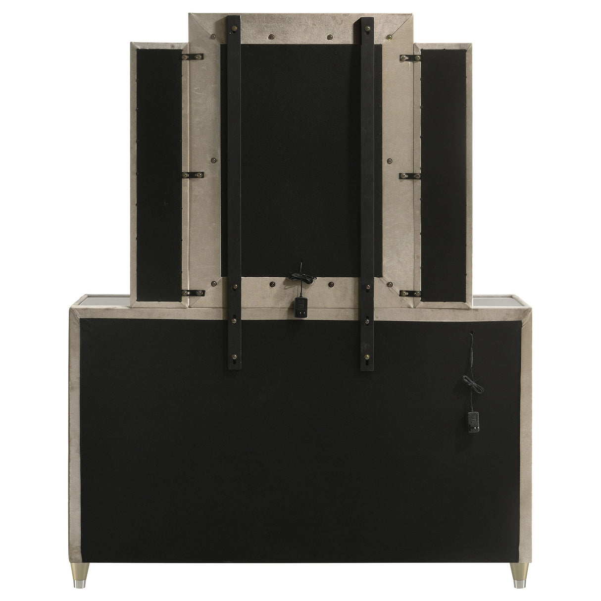 Lorient Ivory/Camel 8-drawer LED Dresser with Mirror by Coaster at Eve Furniture