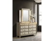 Lorient Ivory/Camel 8-drawer LED Dresser with Mirror by Coaster at Eve Furniture