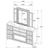 Lorient Ivory/Camel 8-drawer LED Flame Box Dresser and Mirror by Coaster at Eve Furniture
