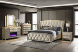 Lorient Ivory/Camel 8-drawer LED Flame Box Dresser and Mirror by Coaster at Eve Furniture